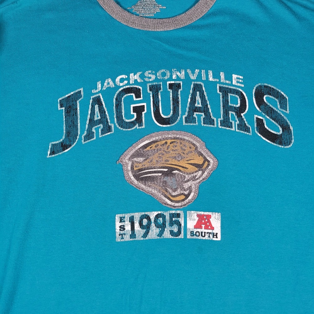NFL Team Apparel Jacksonville Jaguars Shirt Mens 2XL Teal Long Sleeve Graphic - Picture 2 of 8